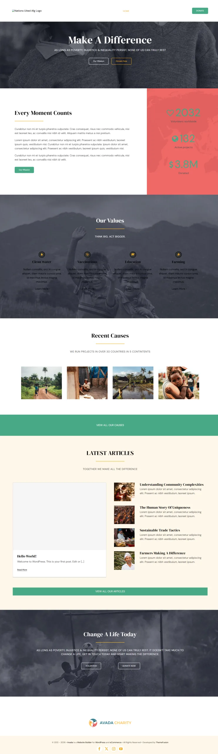 Nations United AFG homepage