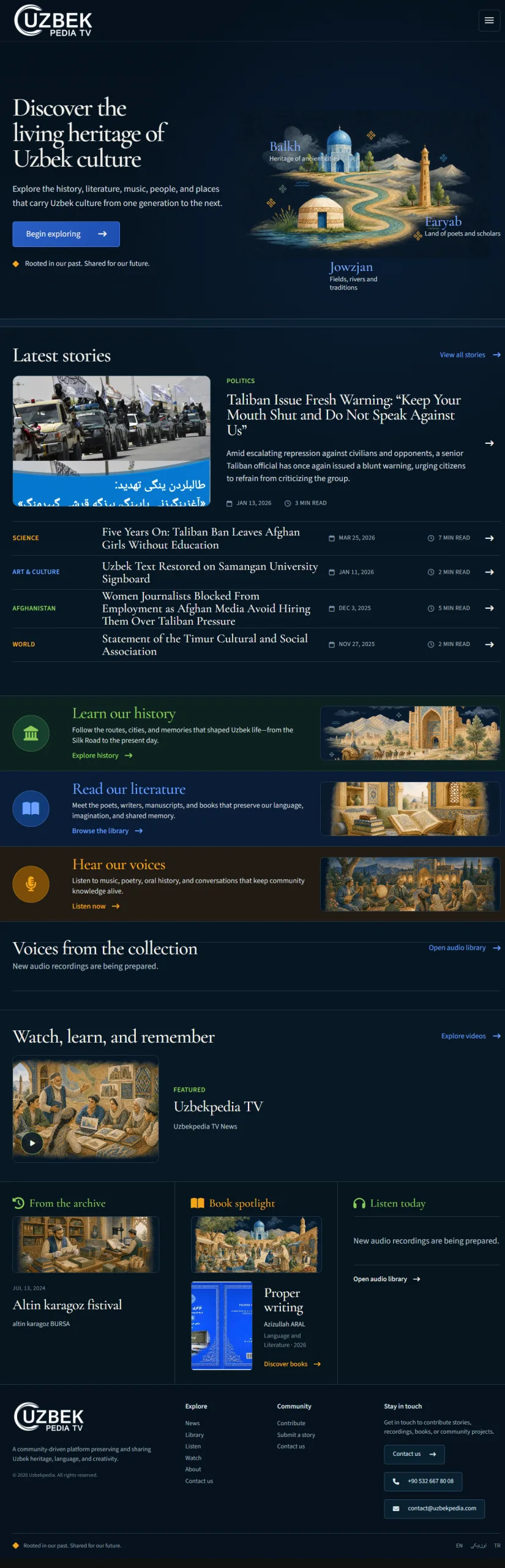 Uzbekpedia homepage