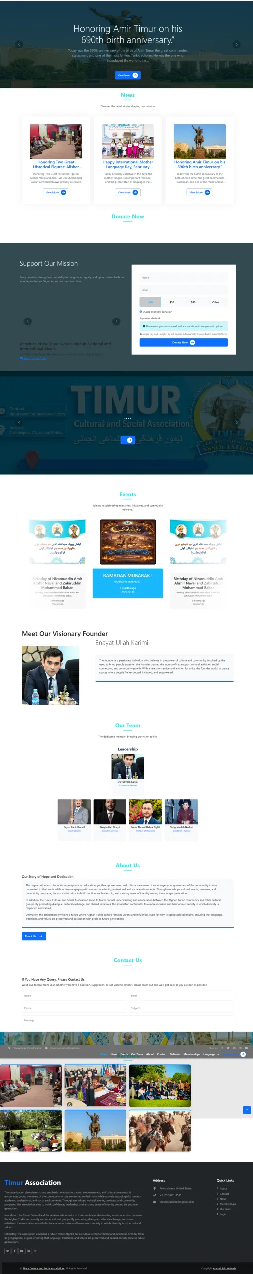 Timur Cultural and Social Association homepage